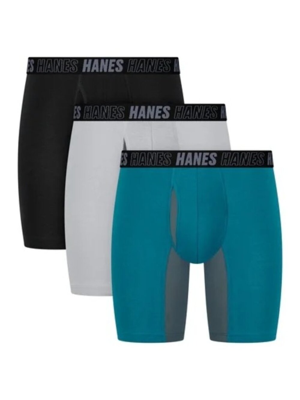 Hanes Men’s Moves Anti-Chafe Boxer Briefs 3-Pack